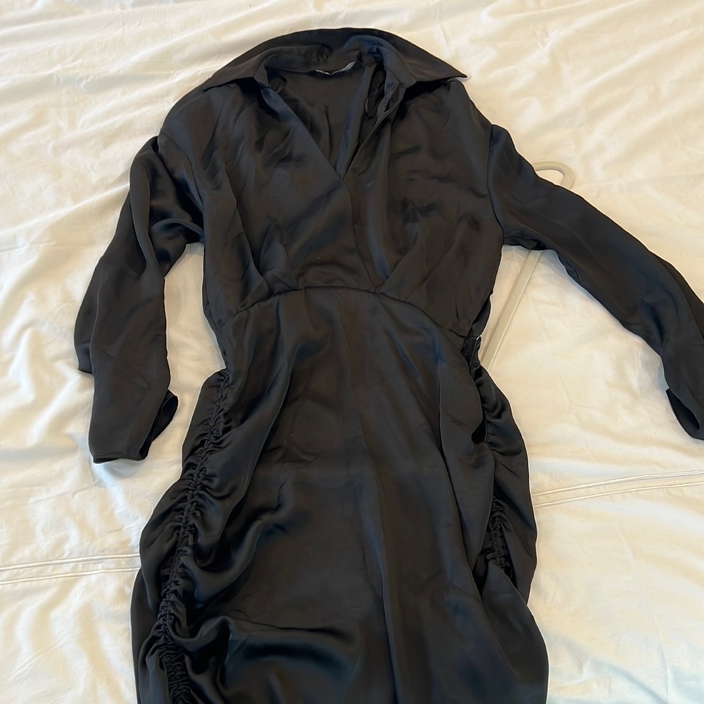 Zara black silk dress
